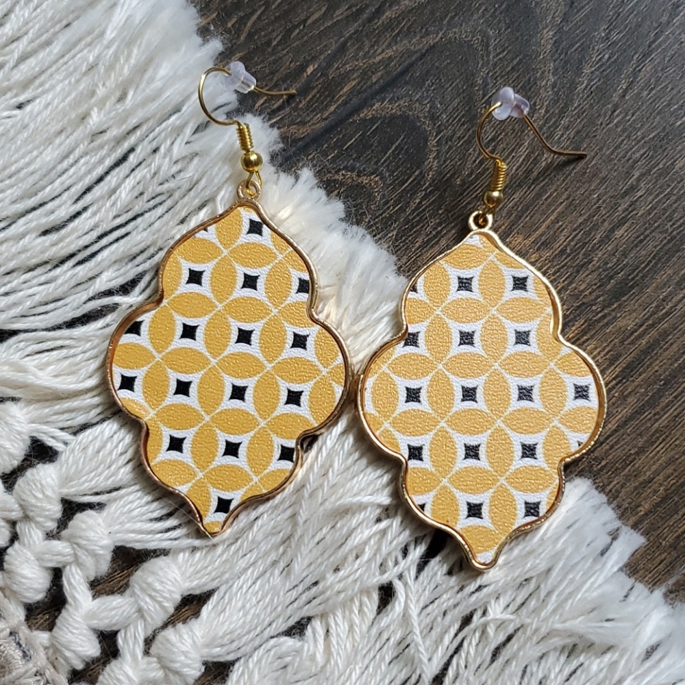 NWT Leather Stamped Earrings
